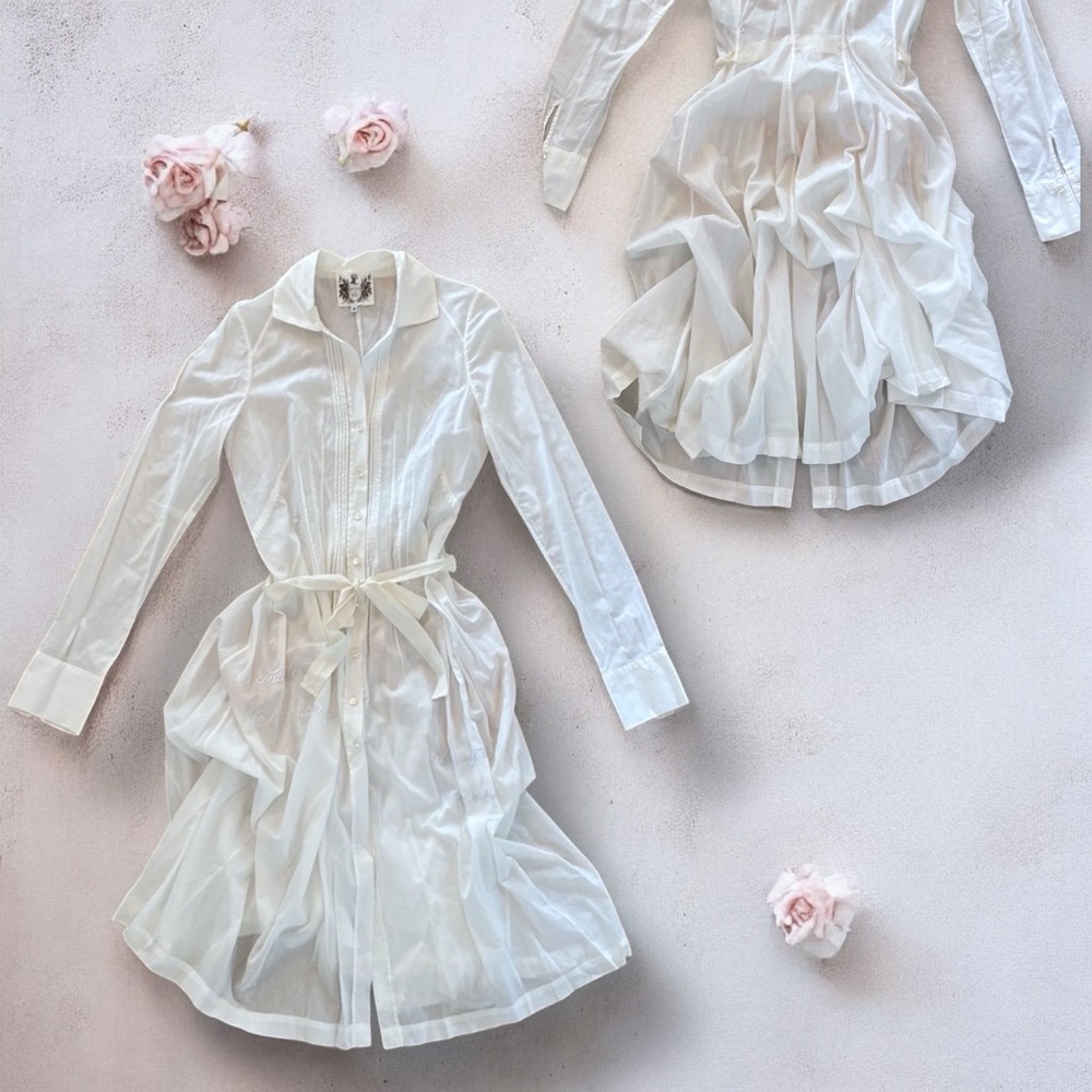Rare! Nigel Preston & Knight Embroidered Bustle Victorian Blouse Dress - Sz M